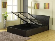 GFW Denver 4ft6 Double Black Faux Leather Ottoman Lift Bed Frame Thumbnail