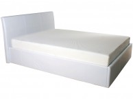 GFW Denver 4ft Small Double White Faux Leather Ottoman Lift Bed Frame Thumbnail