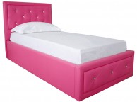 GFW Hollywood 3ft Single Hot Pink Faux Leather Ottoman Lift Bed Frame Thumbnail