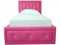 GFW Hollywood 3ft Single Hot Pink Faux Leather Ottoman Lift Bed Frame Thumbnail