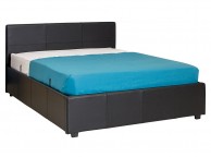 GFW Side Lift Ottoman 4ft6 Double Black Faux Leather Bed Frame Thumbnail