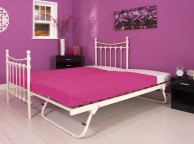 GFW Santa Fe 3ft Single Ivory Metal Bed Frame Complete with Trundle Thumbnail