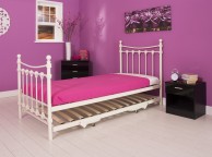 GFW Santa Fe 3ft Single Ivory Metal Bed Frame Complete with Trundle Thumbnail
