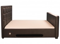 GFW Lincoln 4ft6 Double Brown Faux Leather TV Bed Frame Thumbnail