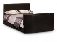 Julian Bowen Optika 4ft6 Double Brown Faux Leather TV Bed Frame (with TV) Thumbnail