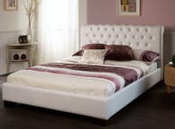 Limelight Aries 5ft King Size White Faux Leather Bed Frame Thumbnail
