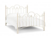 Julian Bowen Florence 4ft6 Double Stone White Metal Bed Frame Thumbnail