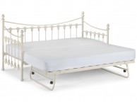 Julian Bowen Versailles 3ft Single Stone White Metal Day Bed With Under Bed Thumbnail