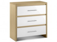 Julian Bowen Stockholm Oak and White 3 Drawer Wooden Chest Thumbnail