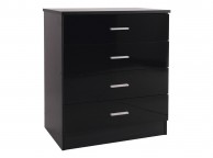 GFW Ottawa 4 Drawer Chest in Black Oak and Black Gloss Thumbnail