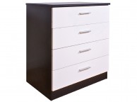 GFW Ottawa 4 Drawer Chest in Black Oak and White Gloss Thumbnail