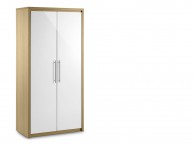 Julian Bowen Stockholm Oak and White 2 Door Wardrobe Thumbnail