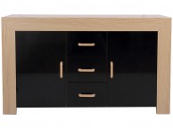 GFW Los Angeles Sideboard in Oak Effect and Black Gloss Thumbnail
