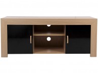 GFW Los Angeles TV Cabinet in Oak Effect and Black Gloss Thumbnail