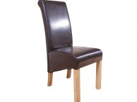 GFW Hudson Pair Of Brown Faux Leather Dining Chairs Thumbnail