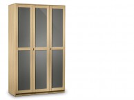 Julian Bowen Strada Light Oak and Smoked Gloss 3 Door Wooden Wardrobe Thumbnail