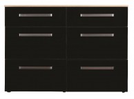 Sweet Dreams Gloss Black 6 Drawer Chest of Drawers Thumbnail