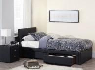 Serene Latino 3ft Single Black Faux Leather Bed Frame Thumbnail