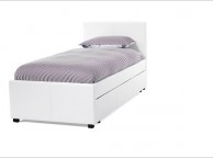Serene Carra 3ft Single White Faux Leather Guest Bed Thumbnail
