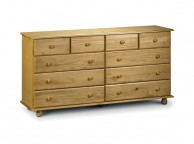 Julian Bowen Pickwick Pine Wooden 10 Drawer Chest Thumbnail