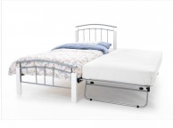 Serene Tetras 3ft Single Silver And White Metal Guest Bed With Under Bed Thumbnail