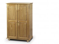 Julian Bowen Pickwick Pine Wooden 2 Door SHORT Wardrobe Thumbnail