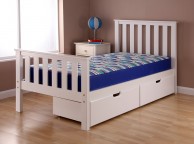 Airsprung Napoli 4ft6 Double High Footend White Wooden Bed Frame Thumbnail