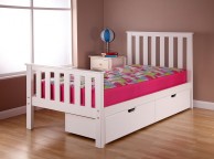 Airsprung Napoli 4ft6 Double High Footend White Wooden Bed Frame Thumbnail