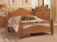 Airsprung Carolina 4ft6 Double High Footend Cinnamon Wooden Bed Frame Thumbnail