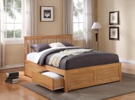 Flintshire Pentre 4ft6 Double Oak Finish Bed With Drawers Thumbnail