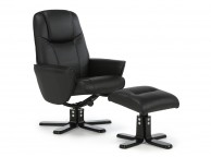 Serene Bergen Black Faux Leather Recliner Chair Thumbnail