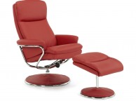 Serene Halden Red Faux Leather Recliner Chair Thumbnail