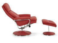 Serene Halden Red Faux Leather Recliner Chair Thumbnail