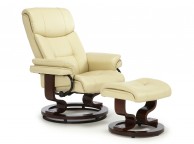 Serene Moss Cream Faux Leather Recliner Chair Thumbnail