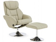 Serene Larvik Taupe Faux Leather Recliner Chair Thumbnail