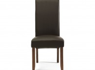 Serene Kingston Brown Faux Leather Dining Chairs With Walnut Legs (Pair) Thumbnail