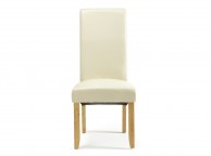 Serene Kingston Cream Faux Leather Dining Chairs With Oak Legs (Pair) Thumbnail