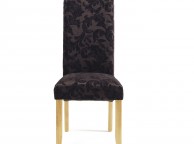 Serene Kingston Aubergine Floral Fabric Dining Chairs With Oak Legs (Pair) Thumbnail