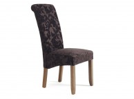 Serene Kingston Aubergine Floral Fabric Dining Chairs With Walnut Legs (Pair) Thumbnail