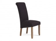 Serene Kingston Aubergine Fabric Dining Chairs With Walnut Legs (Pair) Thumbnail