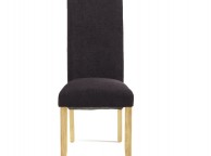 Serene Kingston Aubergine Fabric Dining Chairs With Oak Legs (Pair) Thumbnail