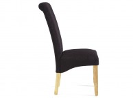 Serene Kingston Aubergine Fabric Dining Chairs With Oak Legs (Pair) Thumbnail