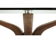 Serene Islington Glass And Walnut Finish Round Dining Table Thumbnail