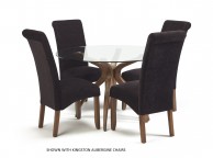 Serene Islington Glass And Walnut Finish Round Dining Table Thumbnail