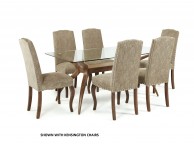 Serene Islington Glass And Walnut Finish Dining Table Thumbnail