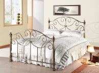 Time Living Victoria 5ft Kingsize Brass Metal Bed Frame with Crystals Thumbnail