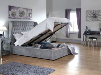 Gfw Alabama 5ft Kingsize Black Faux Leather Storage Bed Frame By Gfw