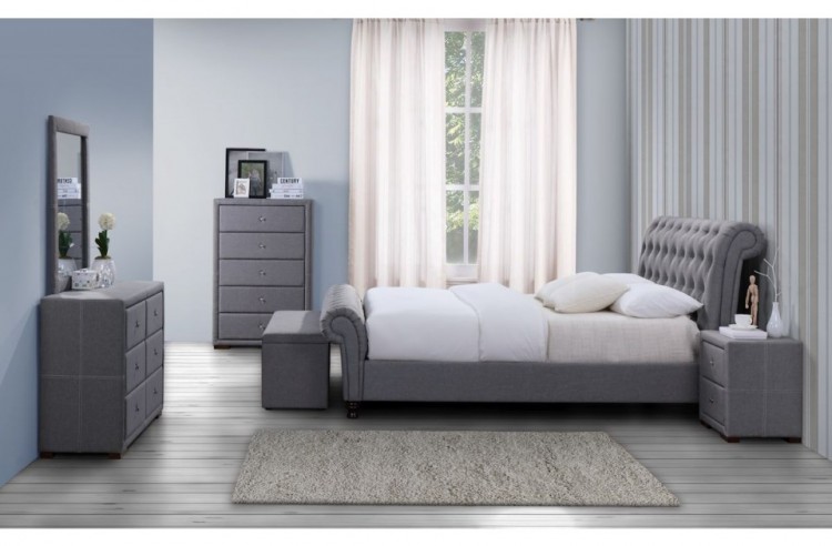 Birlea Castello 6ft Super Kingsize Grey Fabric Bed Frame By Kingsize Grey Fabric Bed Frame Birlea