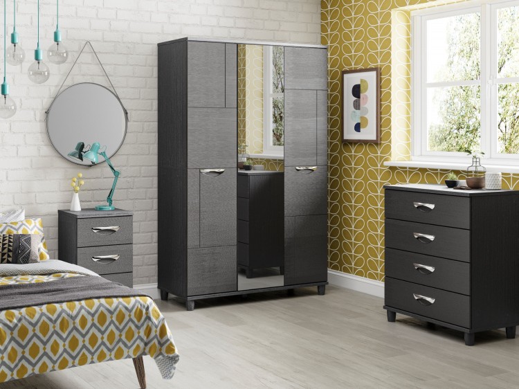 Black bedroom furniture ready clearance assembled