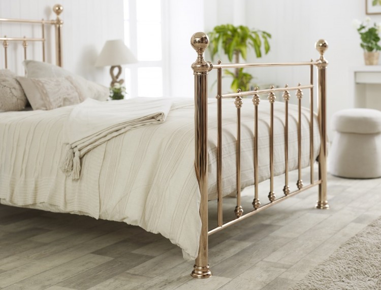 Limelight Libra 4ft6 Double Rose Gold Metal Bed Frame By Rose Gold Metal Bed Frame By Limelight
